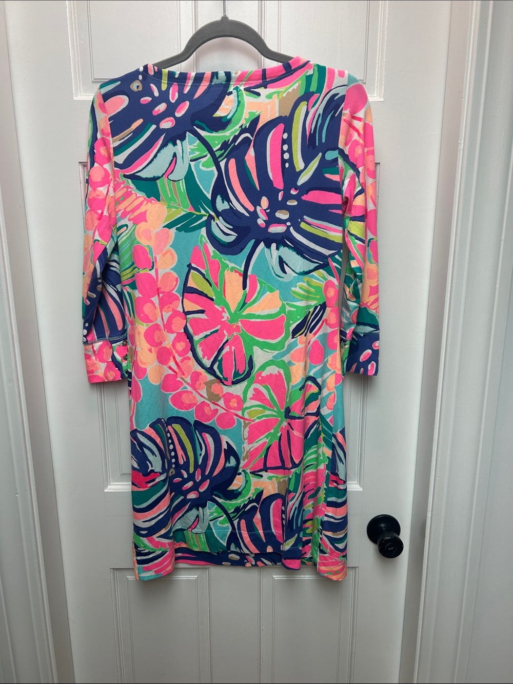 Lilly Pulitzer Neon Floral Shift Dress in Pink, Blue, Green - Picture 3 of 4